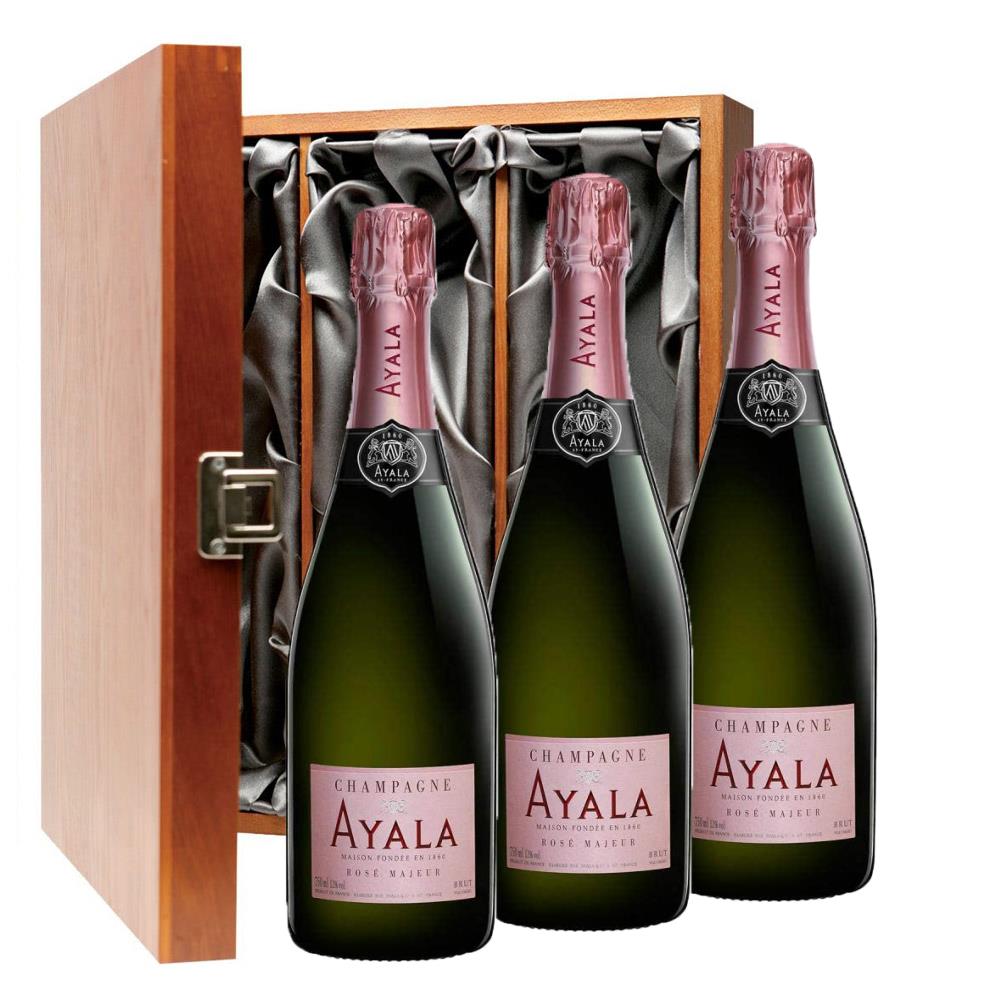 Ayala Rose Majeur Champagne 75cl Three Bottle Luxury Gift Box